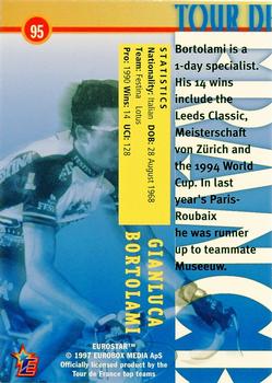 1997 Eurostar Tour de France #95 Gianluca Bortolami Back